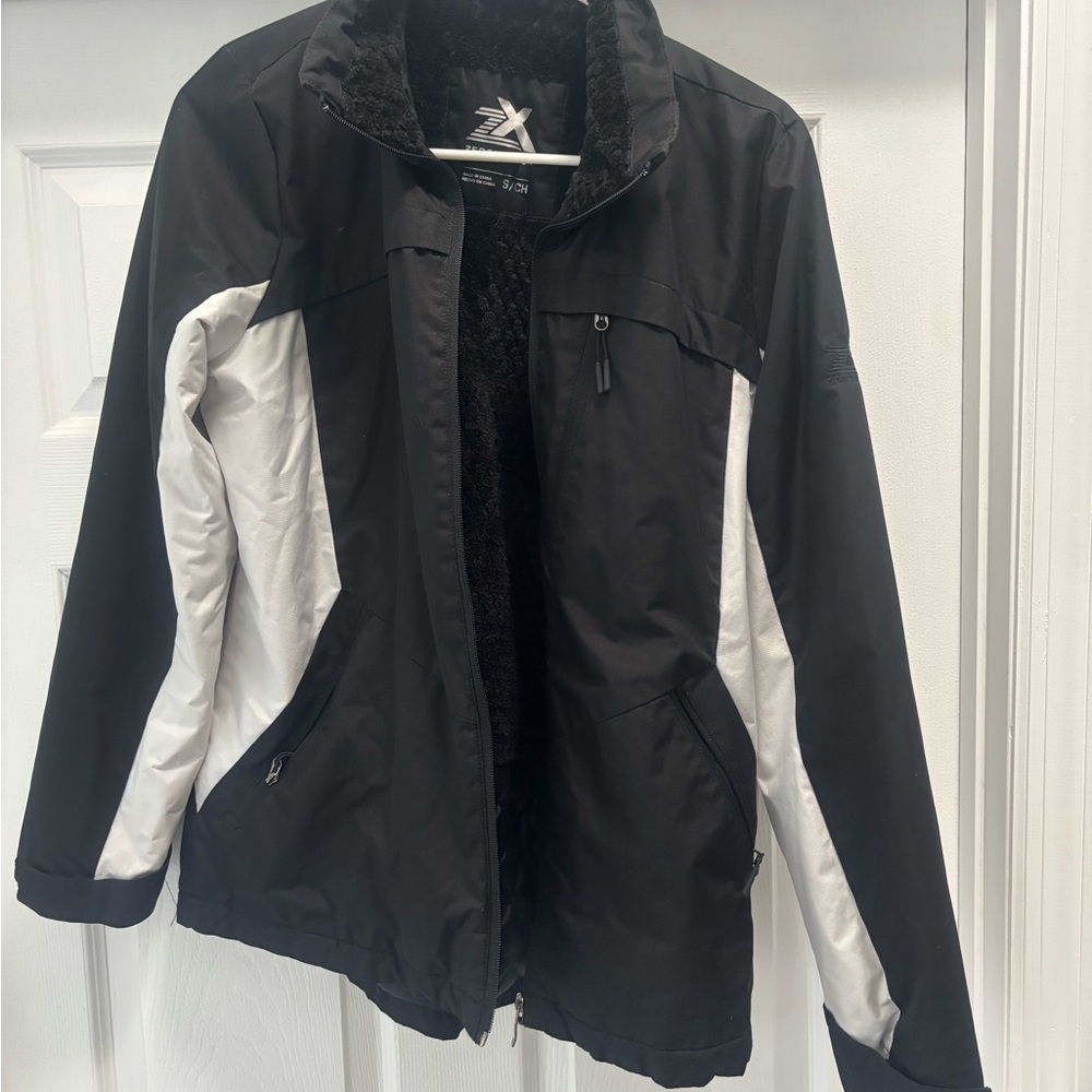 Winter Fleece Lined Black Snow Jacket